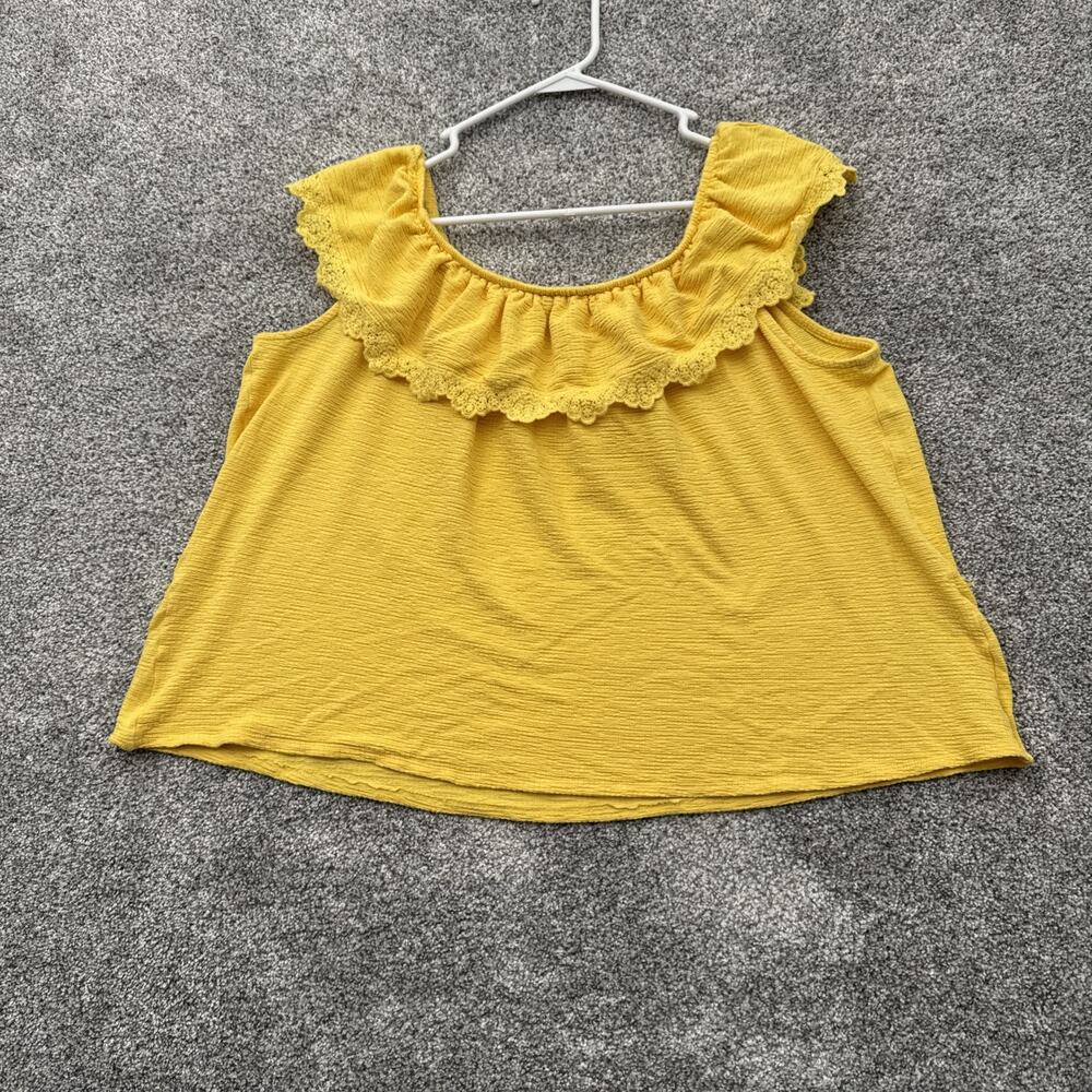 Cato Top Women 18W Plus Ruffle Cottagecore Boho Peasant Romantic Chic Feminine